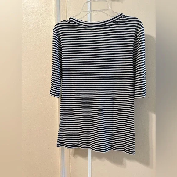 Banana Republic Black and White Striped Tee - Picture 2 of 3